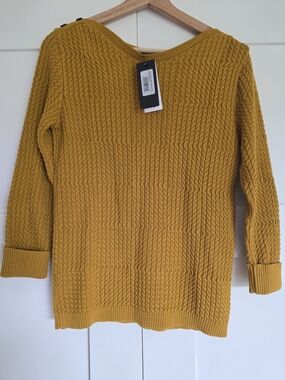Parkhurst Mustard Cable-Knit Sweater
